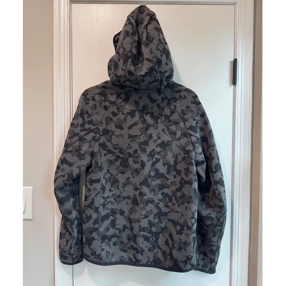 Nike Tech Camo Full Zip Hoodie Womens XS Grey Black Camouflage‎ Jacket